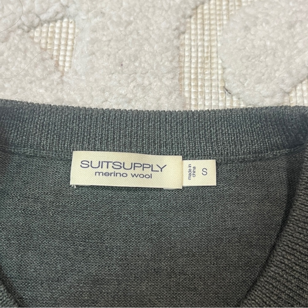 Suitsupply Charcoal Merino Wool Crewneck Sweater - Picture 3 of 7